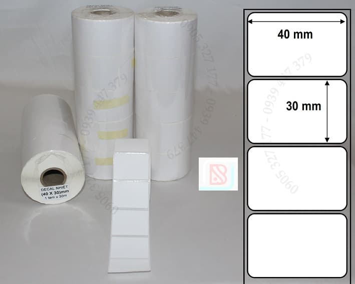 Giấy in tem 40x30 (cuộn 25m) — ảnh 2/3